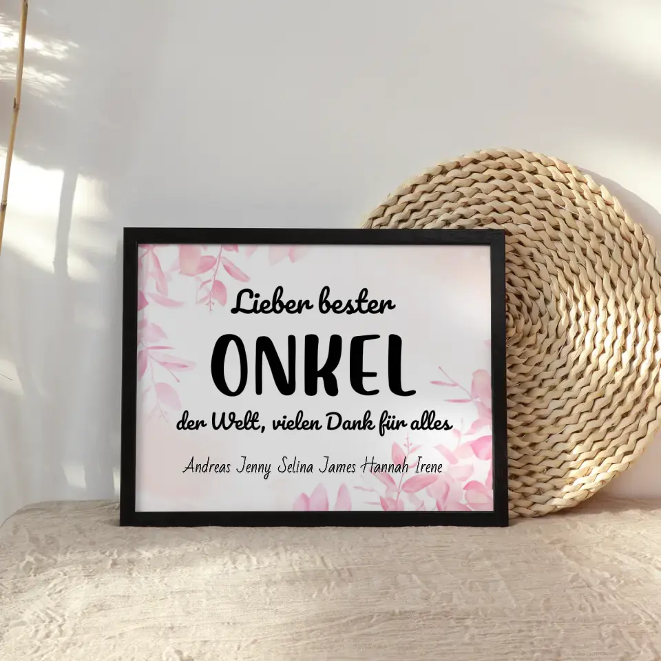 Onkel Poster Bester Onkel der Welt Danke für alles Personalisiert