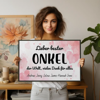 Personalisiertes Poster Bester Onkel der Welt Danke für alles