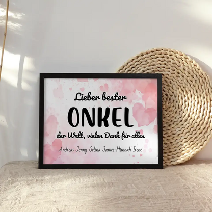 Personalisiertes Poster Bester Onkel der Welt Danke für alles