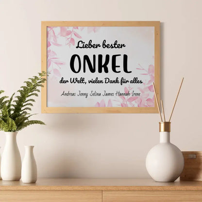 Onkel Poster Bester Onkel der Welt Danke für alles Personalisiert