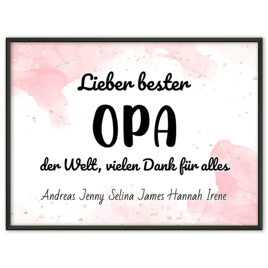 Opa Poster Personalisiert Bester Opa der Welt Danke für alles