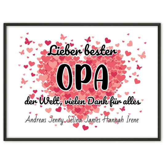 Personalisiertes Poster Bester Opa der Welt Danke für alles
