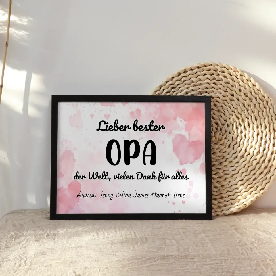 Poster für Bester Opa der Welt Danke für alles Personalisiert