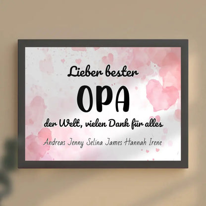 Poster für Bester Opa der Welt Danke für alles Personalisiert