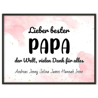 Personalisiertes Poster Bester Papa der Welt Danke für alles