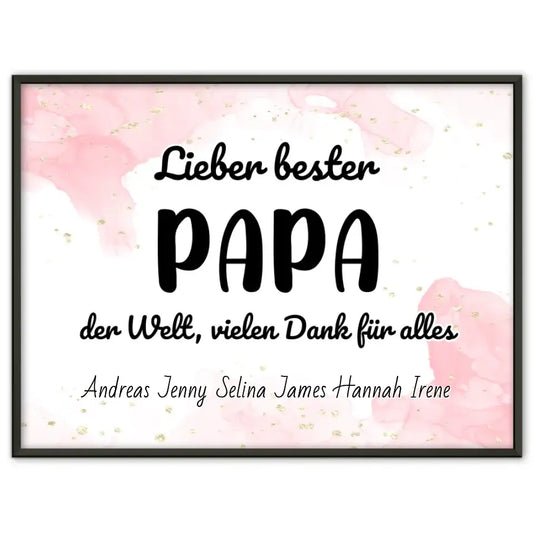 Personalisiertes Poster Bester Papa der Welt Danke für alles