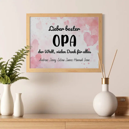 Poster für Bester Opa der Welt Danke für alles Personalisiert