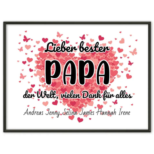 Poster für Bester Papa der Welt Danke für alles Personalisiert