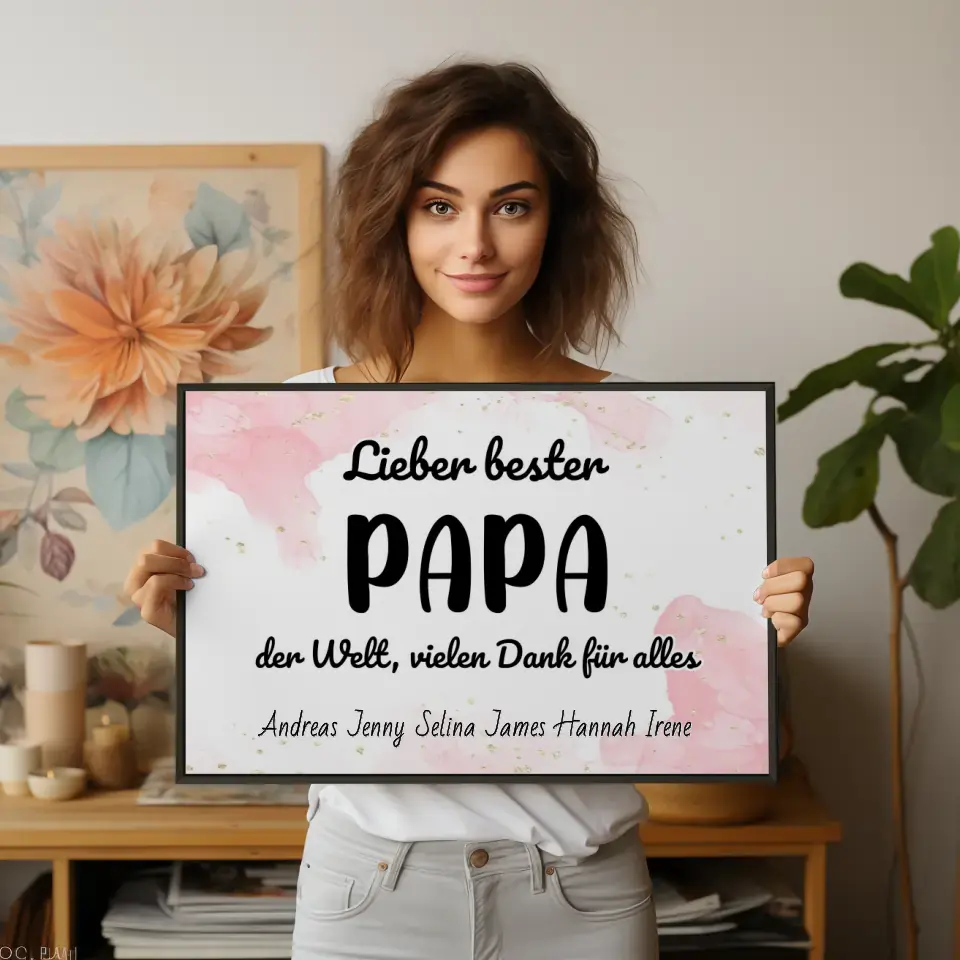Personalisiertes Poster Bester Papa der Welt Danke für alles