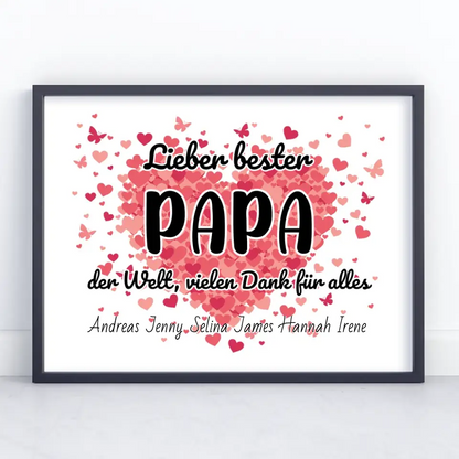 Poster für Bester Papa der Welt Danke für alles Personalisiert