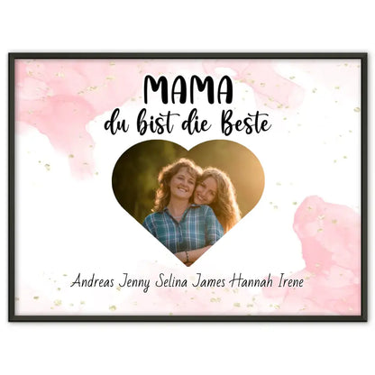 Personalisiertes Mama Poster Mama du Bist die Beste