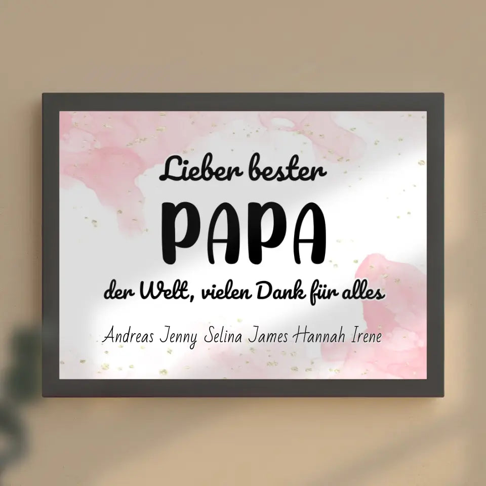 Personalisiertes Poster Bester Papa der Welt Danke für alles
