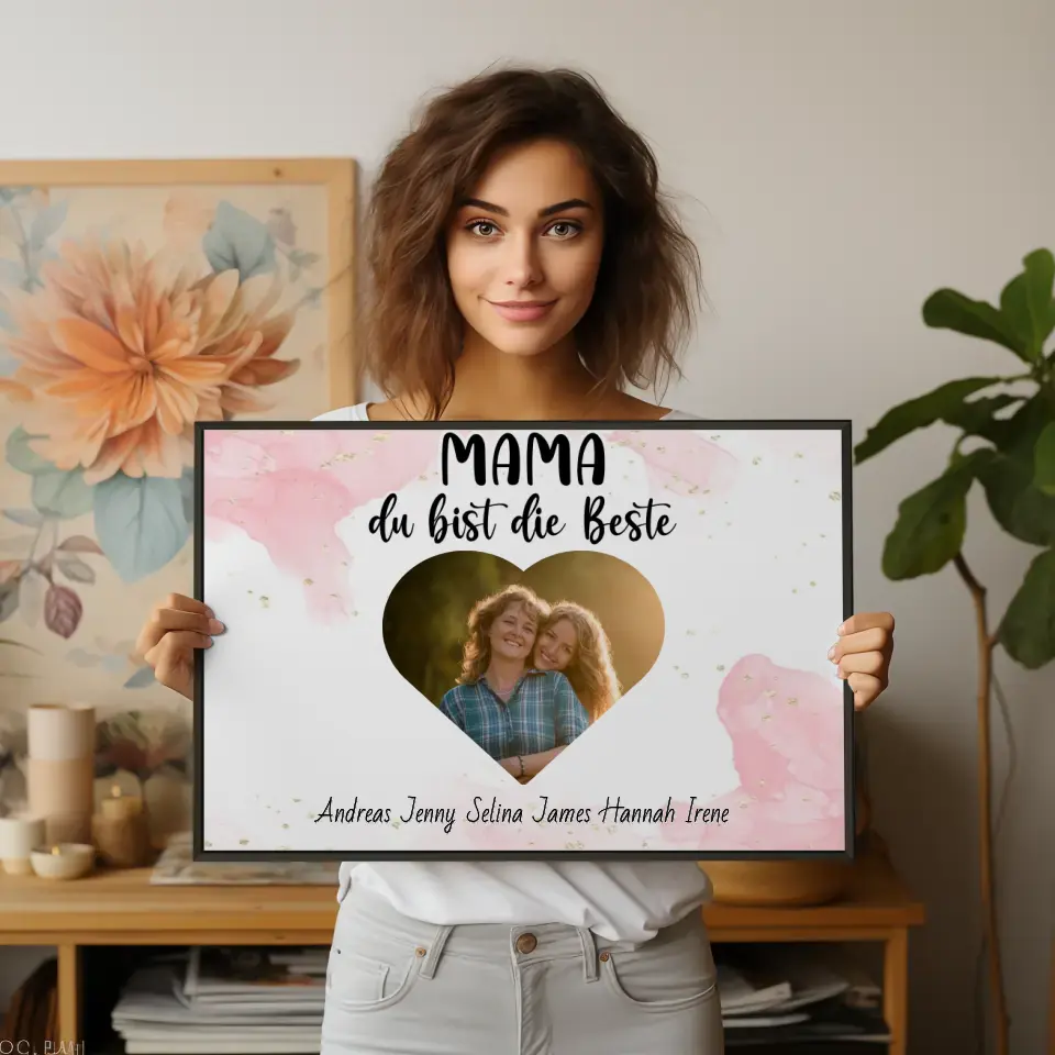 Personalisiertes Mama Poster Mama du Bist die Beste