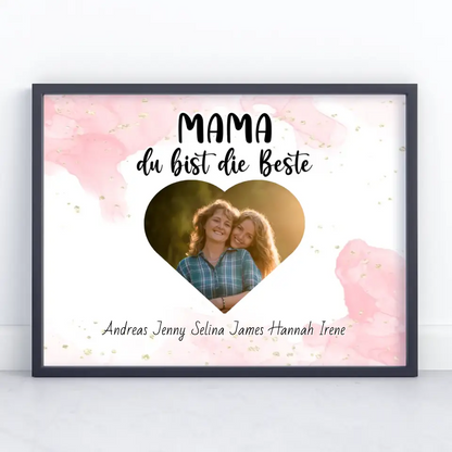 Personalisiertes Mama Poster Mama du Bist die Beste