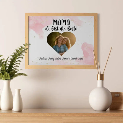 Personalisiertes Mama Poster Mama du Bist die Beste