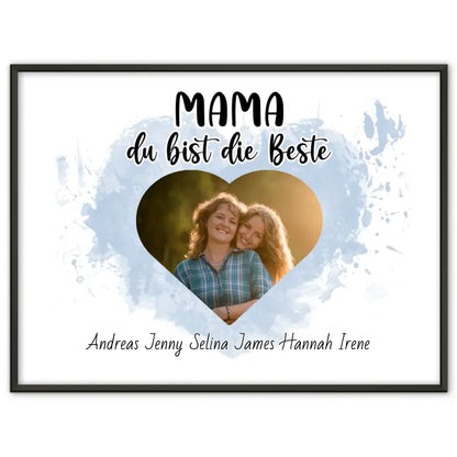 Poster mit Namen Mama du Bist die Beste Personalisiert