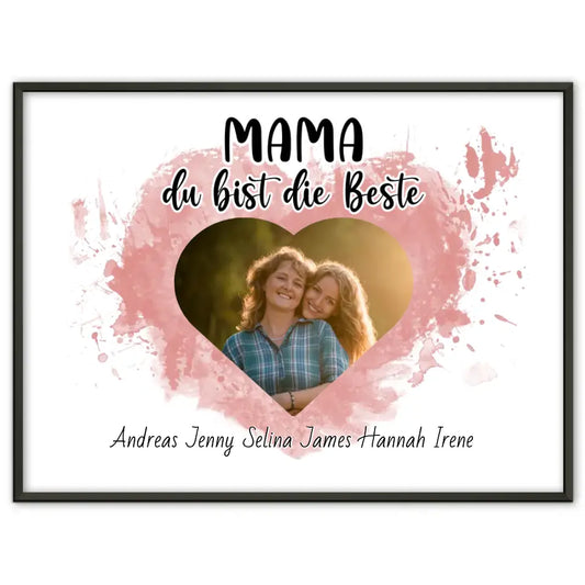 Familien Poster Mama du Bist die Beste Personalisiert