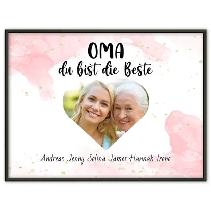 Personalisiertes Oma Poster Oma du Bist die Beste