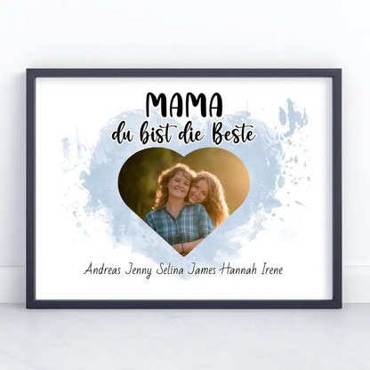 Poster mit Namen Mama du Bist die Beste Personalisiert