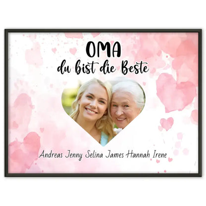 Personalisiertes Poster Oma du Bist die Beste