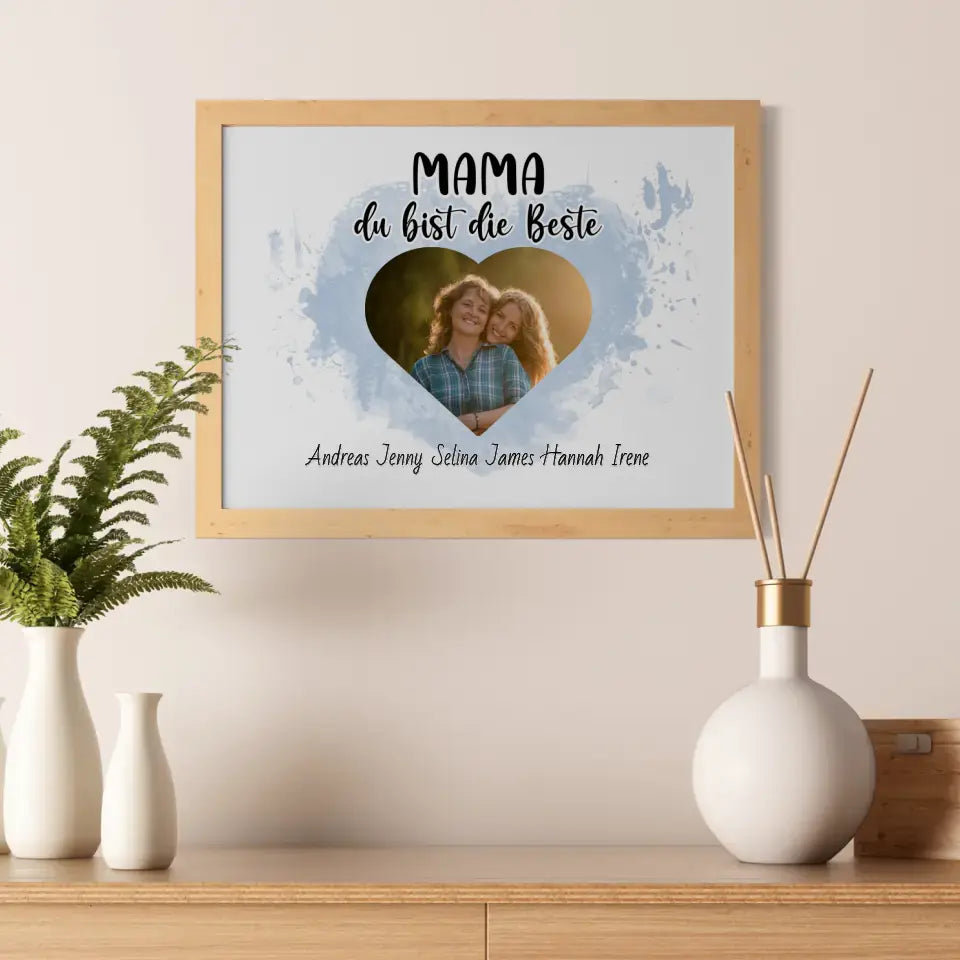 Poster mit Namen Mama du Bist die Beste Personalisiert