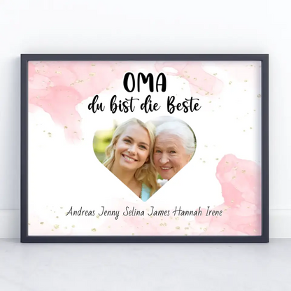 Personalisiertes Oma Poster Oma du Bist die Beste