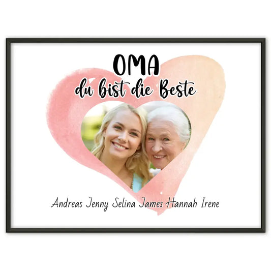 Poster für Oma du Bist die Beste Personalisiert