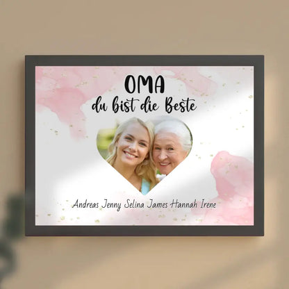 Personalisiertes Oma Poster Oma du Bist die Beste