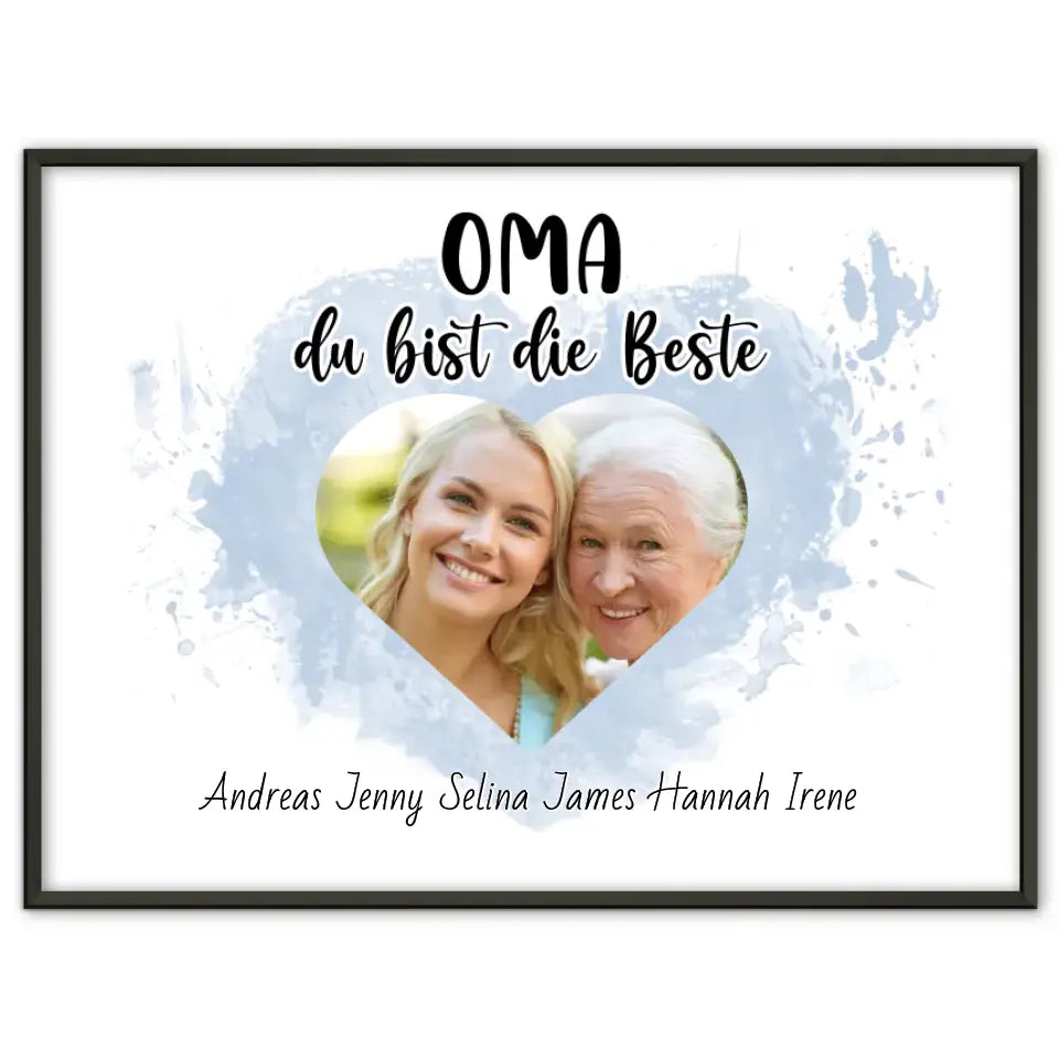 Poster mit Namen Oma du Bist die Beste Personalisiert