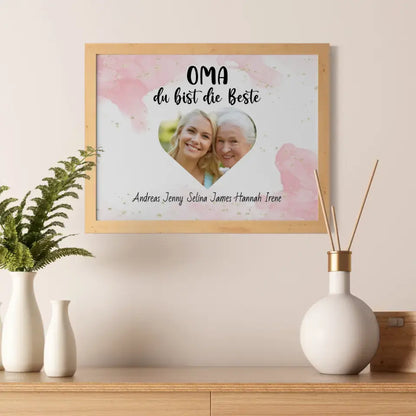 Personalisiertes Oma Poster Oma du Bist die Beste