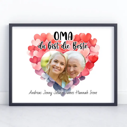 Poster Oma du Bist die Beste Personalisiert