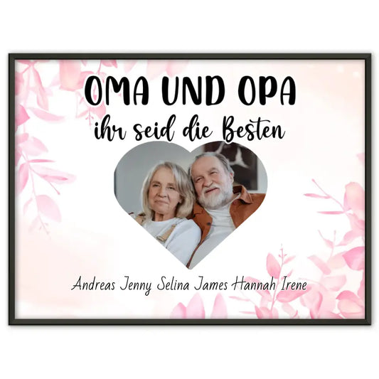 Großeltern Poster Oma und Opa Ihr seid die Besten Personalisiert