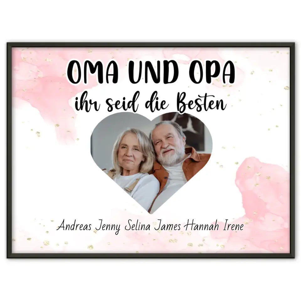 Personalisiertes Großeltern Poster Oma und Opa Ihr seid die Besten