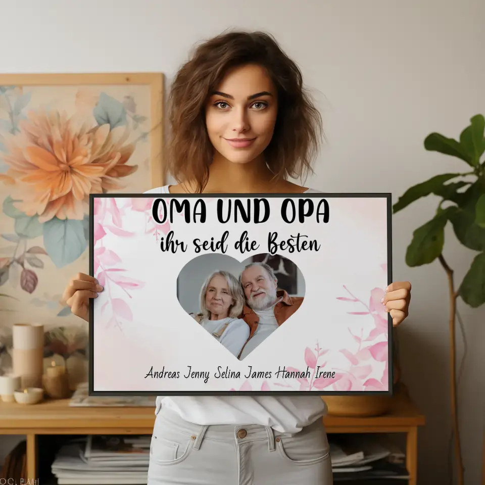 Großeltern Poster Oma und Opa Ihr seid die Besten Personalisiert