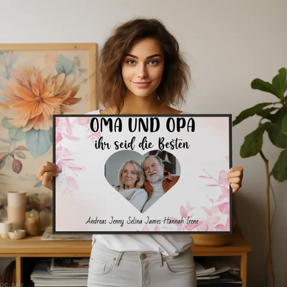 Großeltern Poster Oma und Opa Ihr seid die Besten Personalisiert