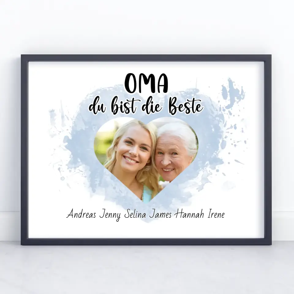 Poster mit Namen Oma du Bist die Beste Personalisiert