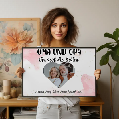 Personalisiertes Großeltern Poster Oma und Opa Ihr seid die Besten