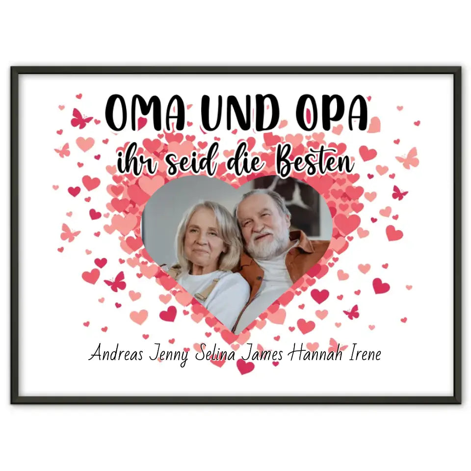 Großeltern Poster Personalisiert Oma und Opa Ihr seid die Besten