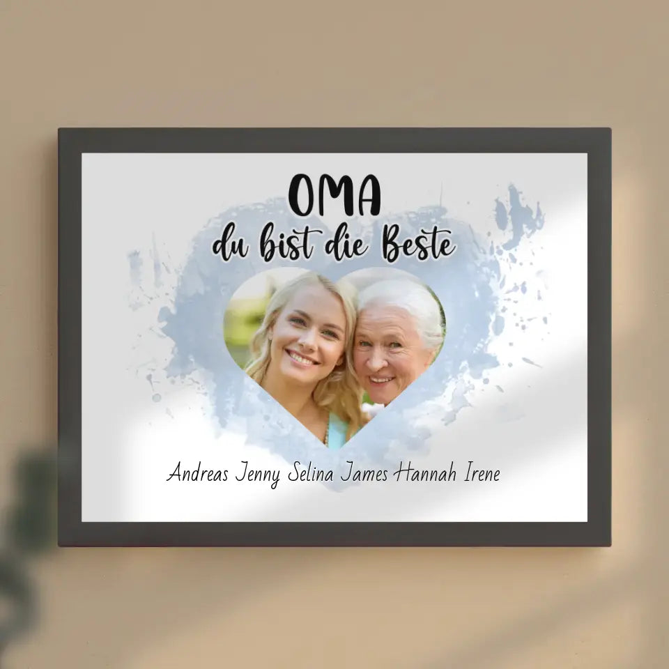 Poster mit Namen Oma du Bist die Beste Personalisiert