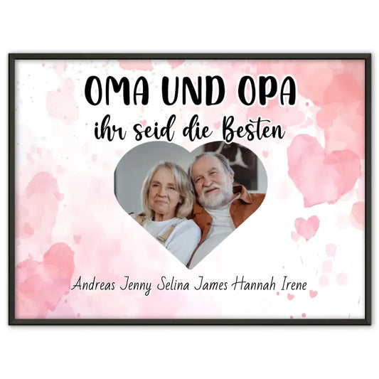 Personalisiertes Poster Oma und Opa Ihr seid die Besten