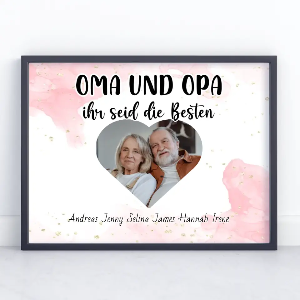 Personalisiertes Großeltern Poster Oma und Opa Ihr seid die Besten