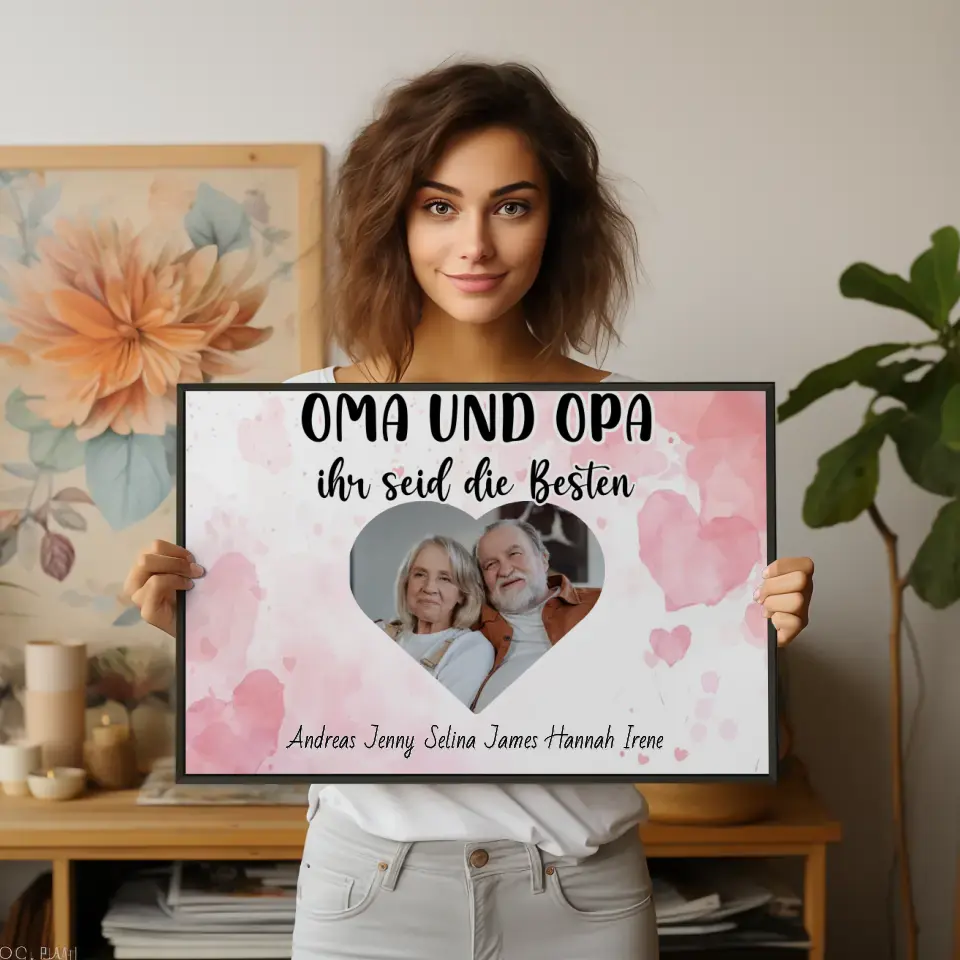 Personalisiertes Poster Oma und Opa Ihr seid die Besten