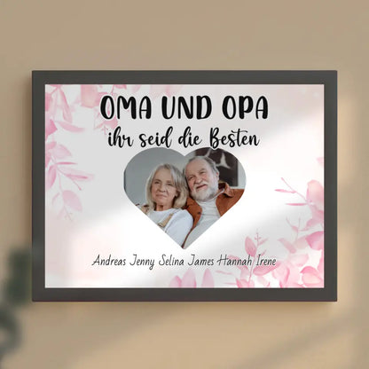 Großeltern Poster Oma und Opa Ihr seid die Besten Personalisiert