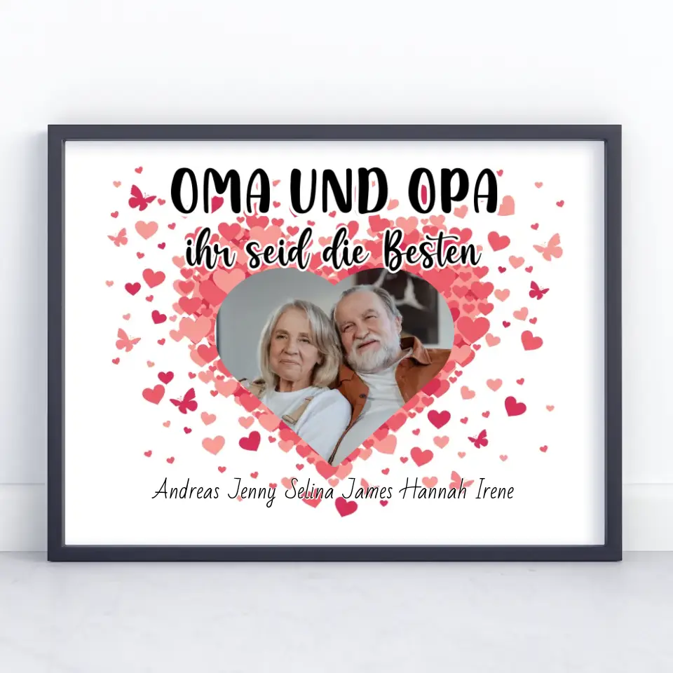 Großeltern Poster Personalisiert Oma und Opa Ihr seid die Besten