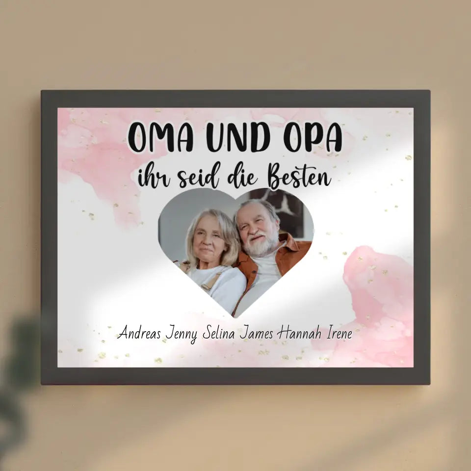 Personalisiertes Großeltern Poster Oma und Opa Ihr seid die Besten