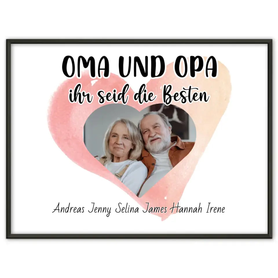 Poster für Oma und Opa Ihr seid die Besten Personalisiert