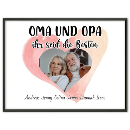 Poster für Oma und Opa Ihr seid die Besten Personalisiert