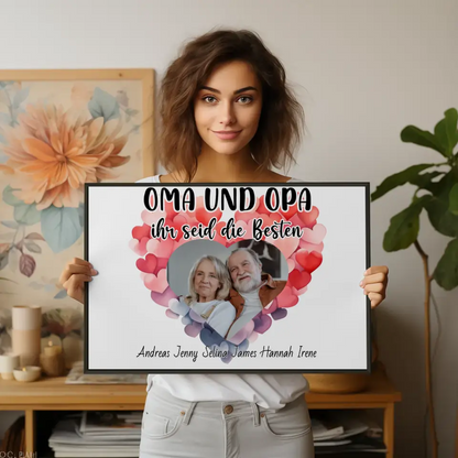 Poster Oma und Opa Ihr seid die Besten Personalisiert