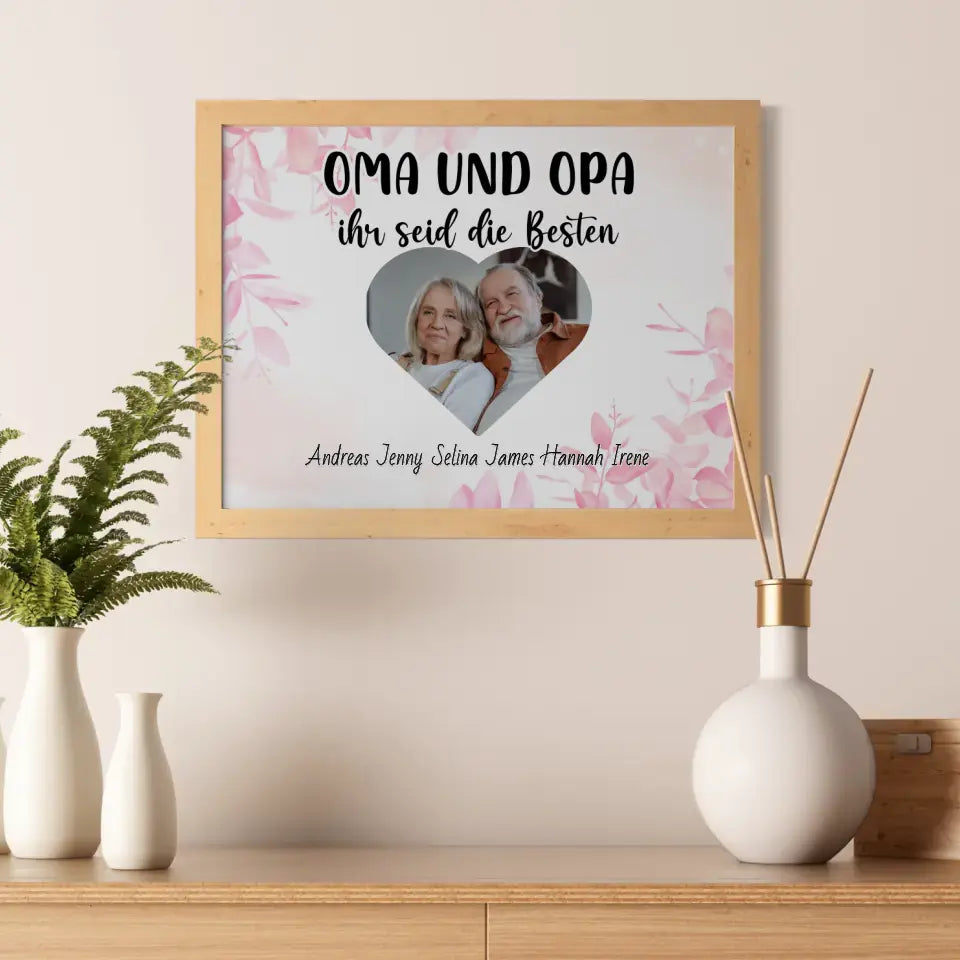 Großeltern Poster Oma und Opa Ihr seid die Besten Personalisiert