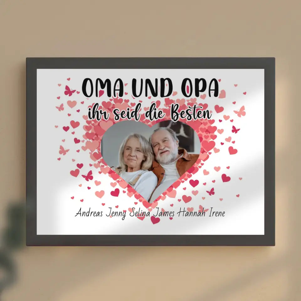 Großeltern Poster Personalisiert Oma und Opa Ihr seid die Besten